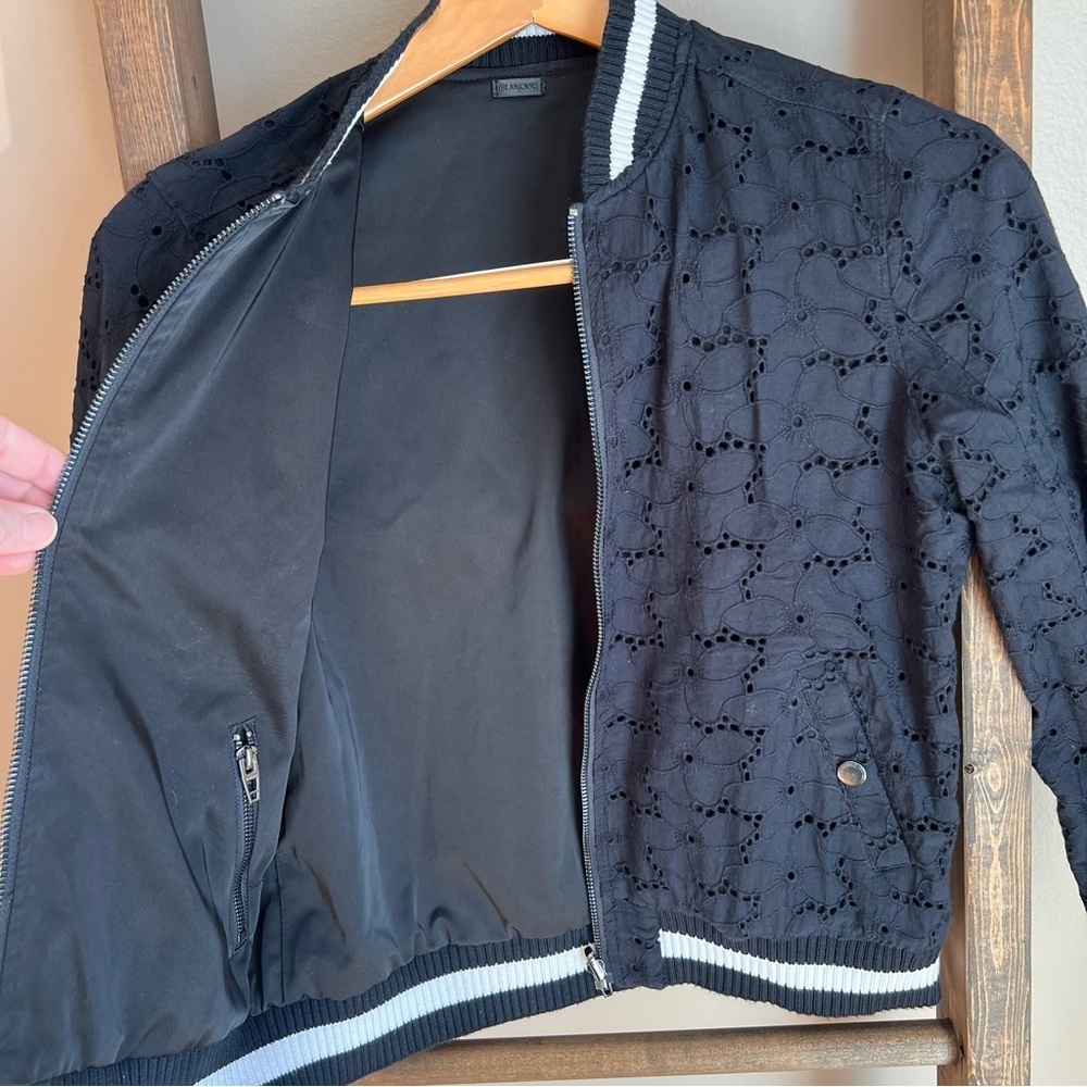 Blank NYC Reversible Black Eyelet Bomber Jacket - Picture 4 of 11